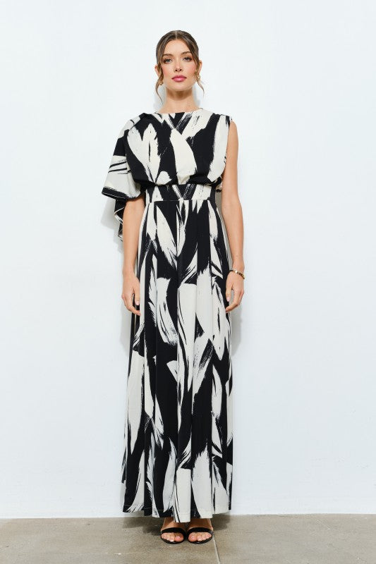 Jumpsuit estampado negro y blanco