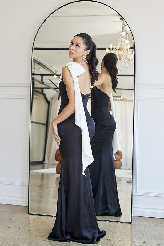 Vestido maxi moño blanco