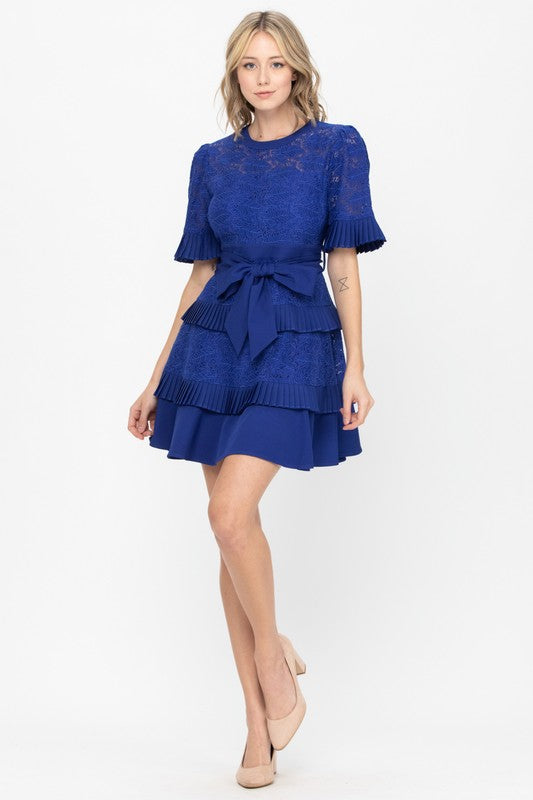 Vestido corto moño Azul