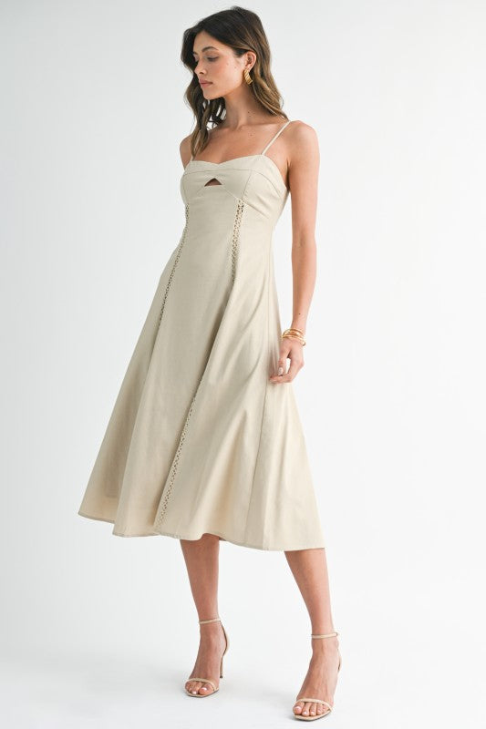 Vestido midi cutout geométrico