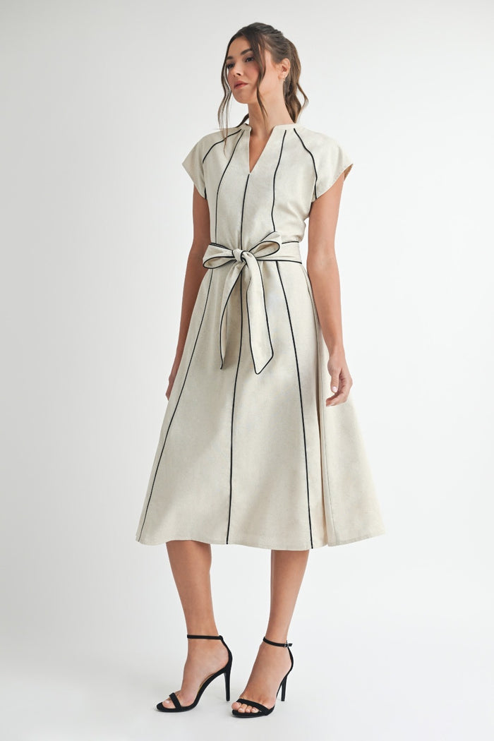 Vestido midi vivos en negro