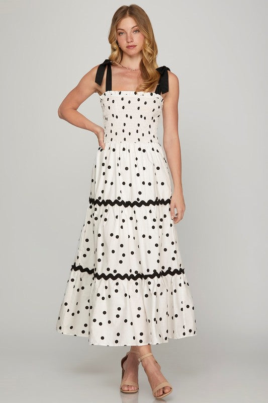 Vestido midi polka dot