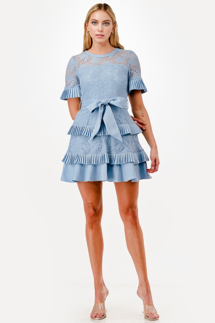 Vestido corto moño Azul baby