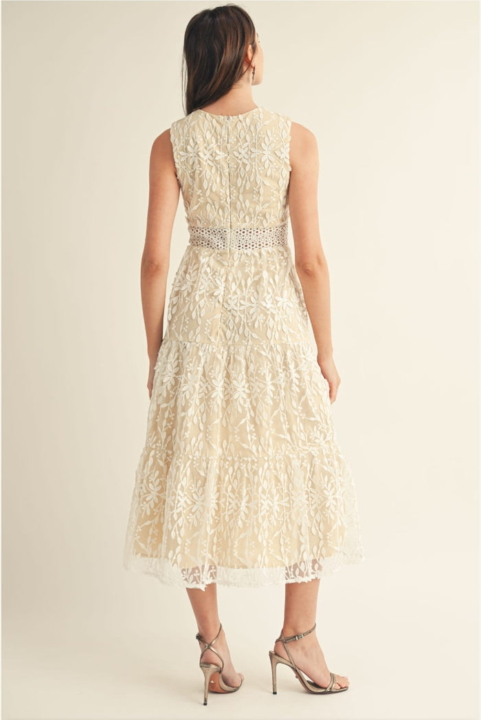 Vestido midi cuello V