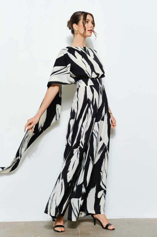 Jumpsuit estampado negro y blanco