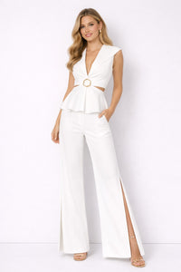 Jumpsuit blanco con cut out