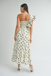 Vestido midi polka dot cream