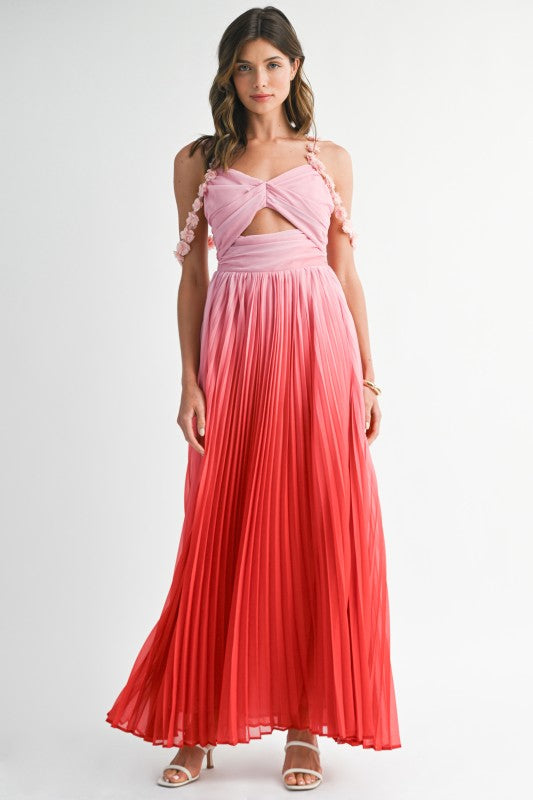 Vestido maxi tirante flores