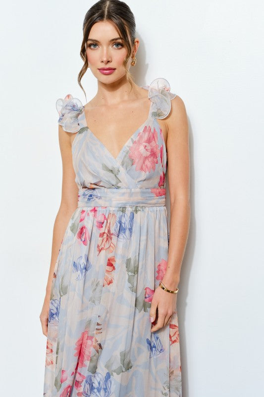Vestido Maxi Blue Floral