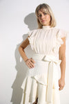 Vestido midi crema