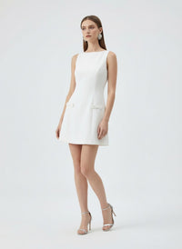 Vestido corto blanco little bow.