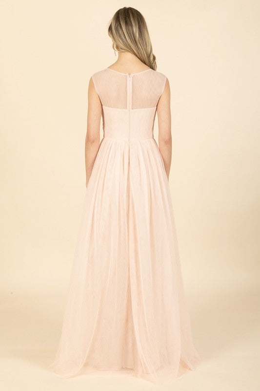 Vestido maxi de tul Blush