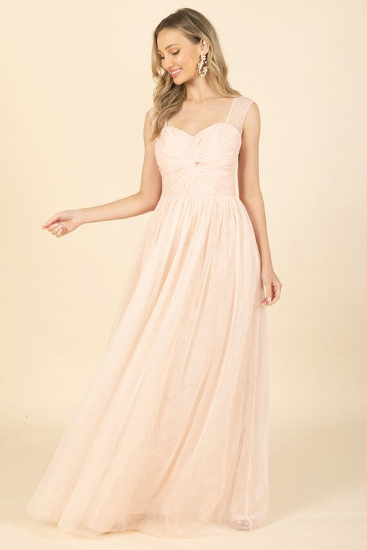 Vestido maxi de tul Blush