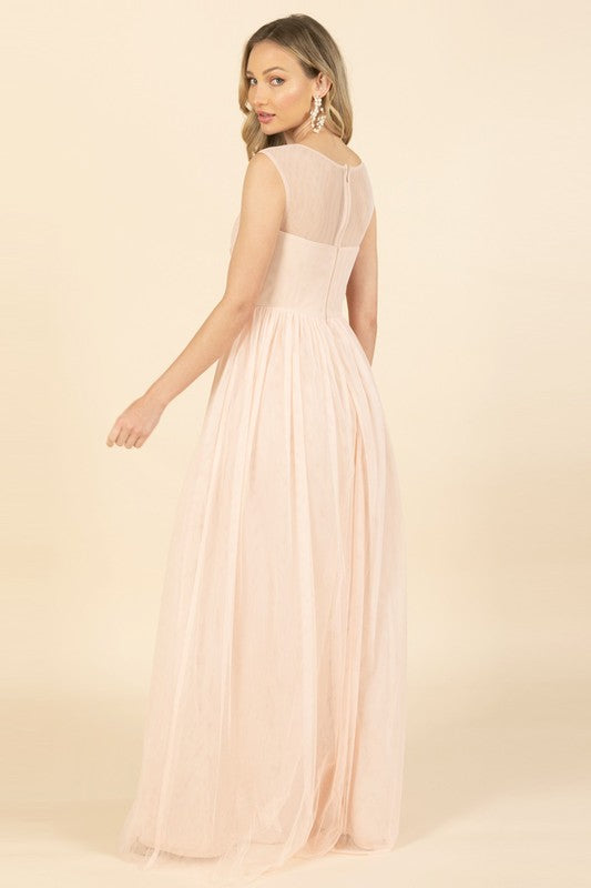 Vestido maxi de tul Blush