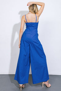 Jumpsuit azul cobalto 100% algodón