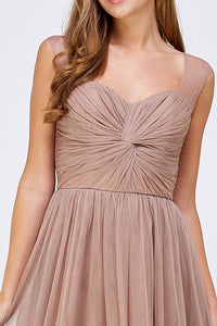 Vestido maxi de tul  Taupe
