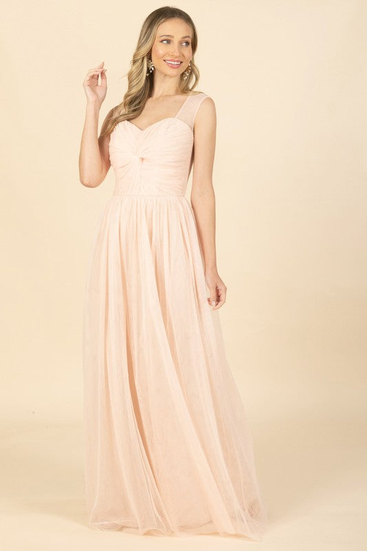 Vestido maxi de tul Blush