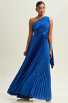 Vestido Maxi un hombro Azul