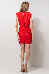 Vestido mini rojo con hombreras