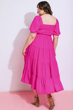 Vestido Midi Fucsia Plus