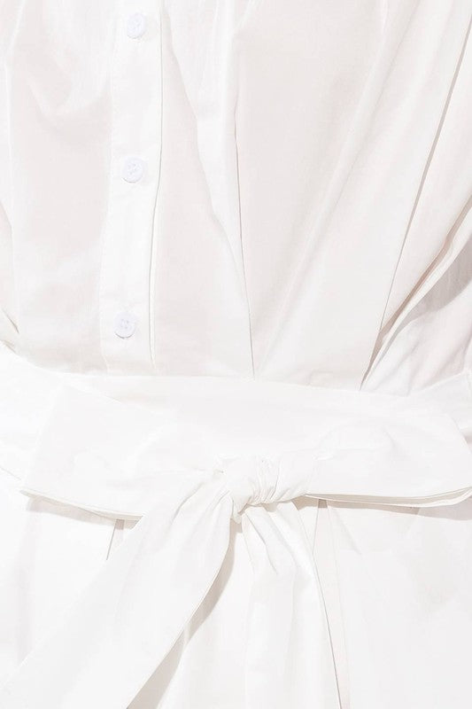 Vestido midi blanco sin mangas