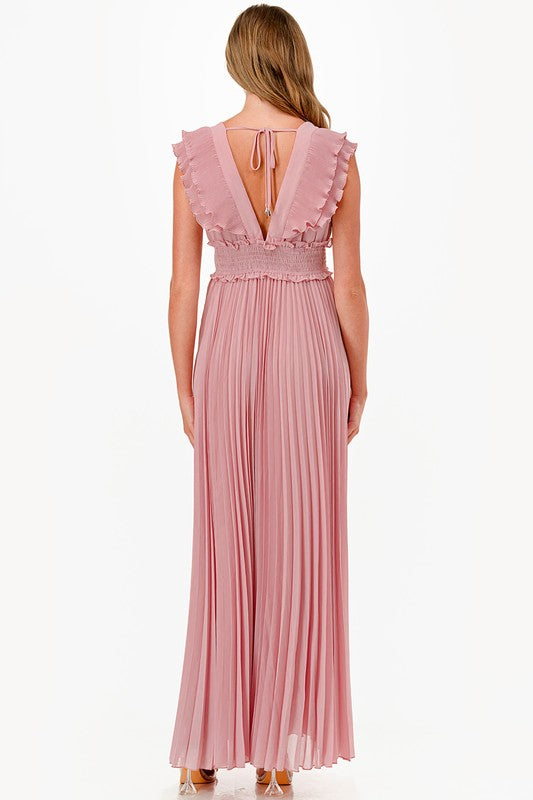 Vestido maxi Pink cuello V
