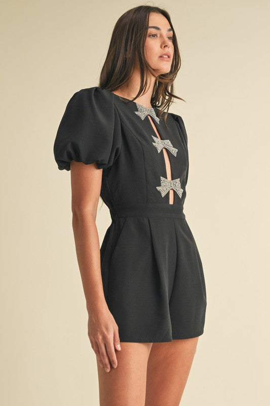 Romper bow Negro