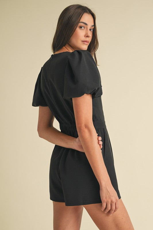 Romper bow Negro