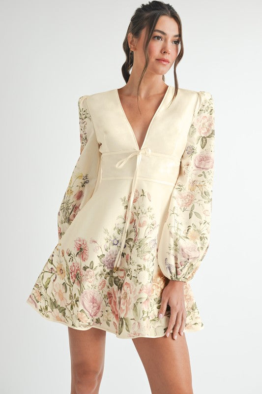 Vestido corto Cream Floral