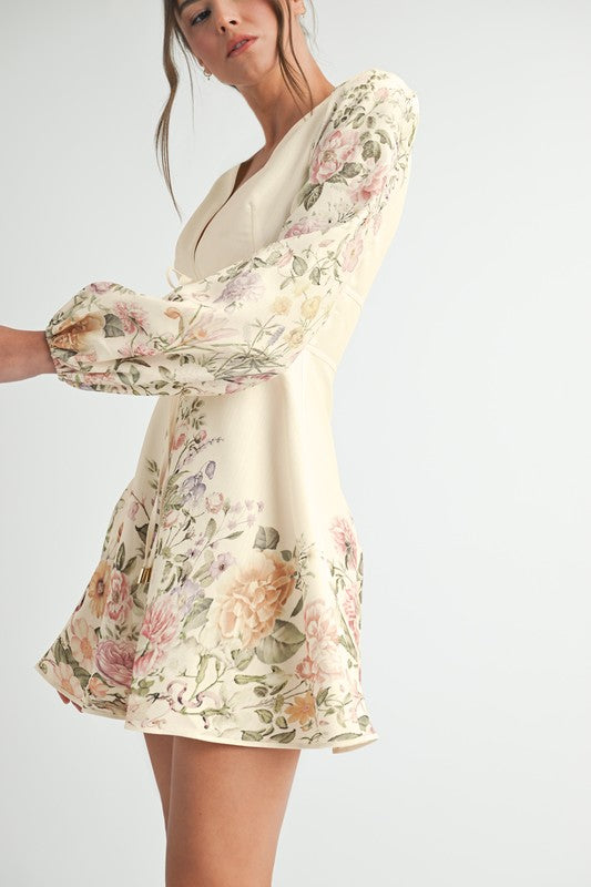 Vestido corto Cream Floral