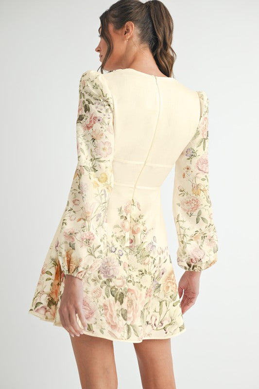 Vestido corto Cream Floral