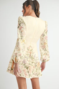 Vestido corto Cream Floral
