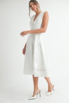 Vestido midi con encaje en cintura
