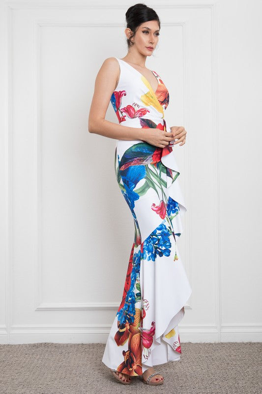 Vestido maxi floreado