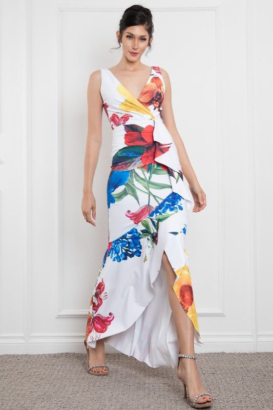 Vestido maxi floreado
