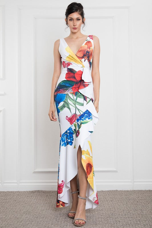 Vestido maxi floreado