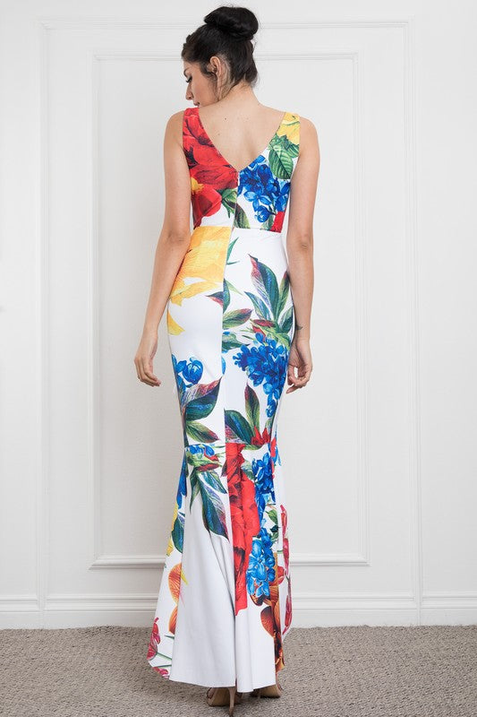 Vestido maxi floreado