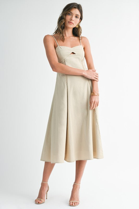 Vestido midi cutout geométrico