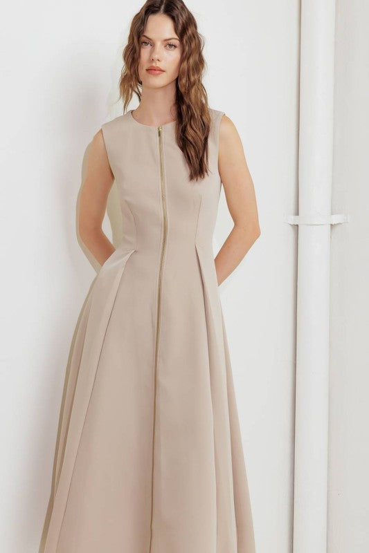 Vestido midi Light-beige