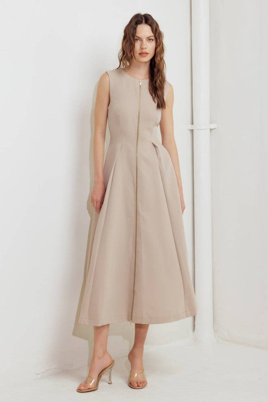 Vestido midi Light-beige