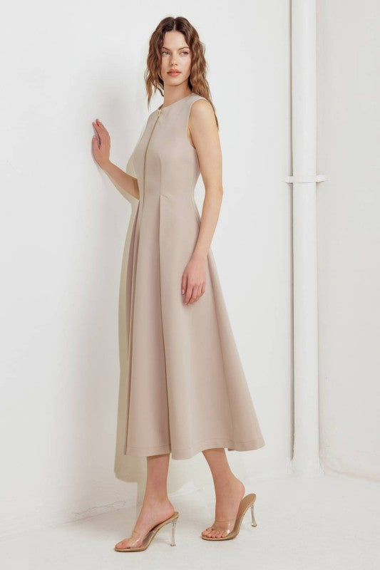 Vestido midi Light-beige