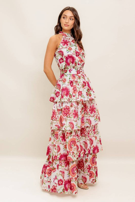 Vestido maxi Ivory-red