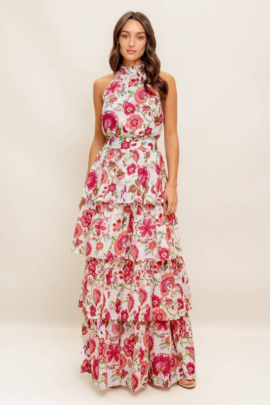 Vestido maxi Ivory-red