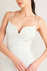 Jumpsuit con tirantes y pierna ancha Blanco