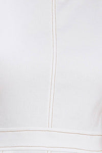 Vestido midi blanco con bolsa lateral