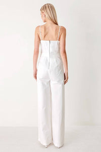 Jumpsuit blanco pierna amplia 100% algodón