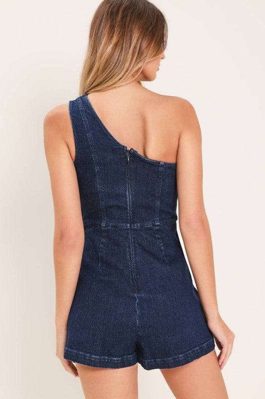 Romper skort de mezclilla un hombro