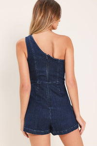 Romper skort de mezclilla un hombro