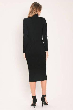 Vestido midi tejido cuello alto