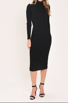 Vestido midi tejido cuello alto